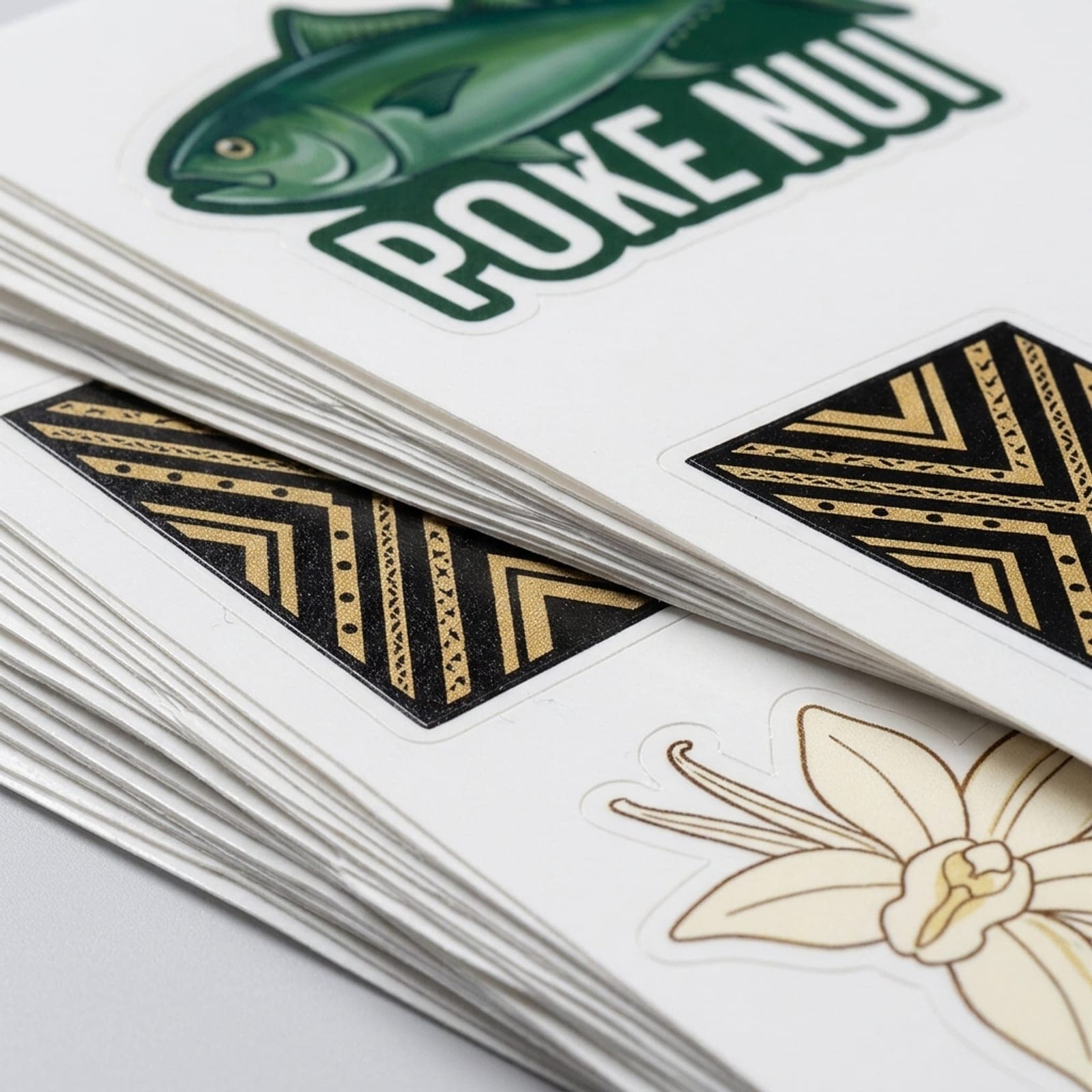 Planche de stickers, gros plan sur le marquage